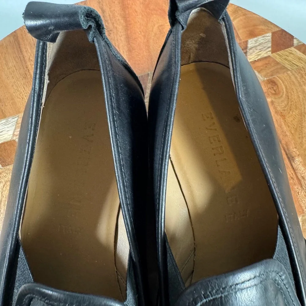 Everlane Black Leather Street Shoe Slip On Platform Sneakers‎ Womens Size 10